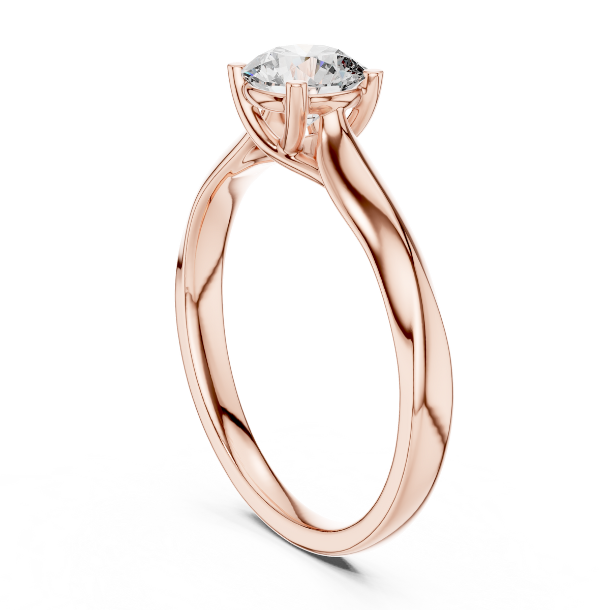 Adeline Round Brilliant Lab Grown Diamond Cathedral Solitaire Engagement Ring