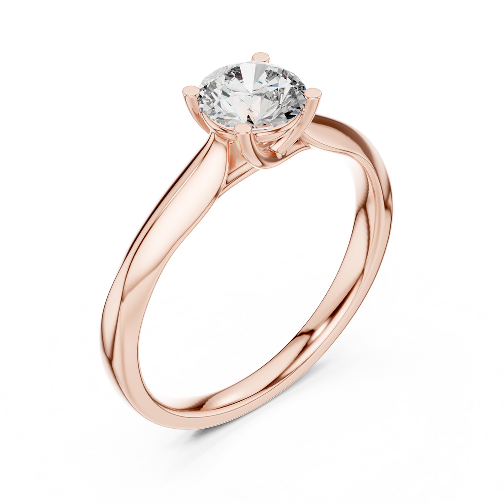 Adeline Round Brilliant Lab Grown Diamond Cathedral Solitaire Engagement Ring