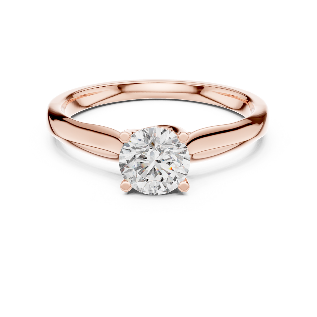 Adeline Round Brilliant Lab Grown Diamond Cathedral Solitaire Engagement Ring