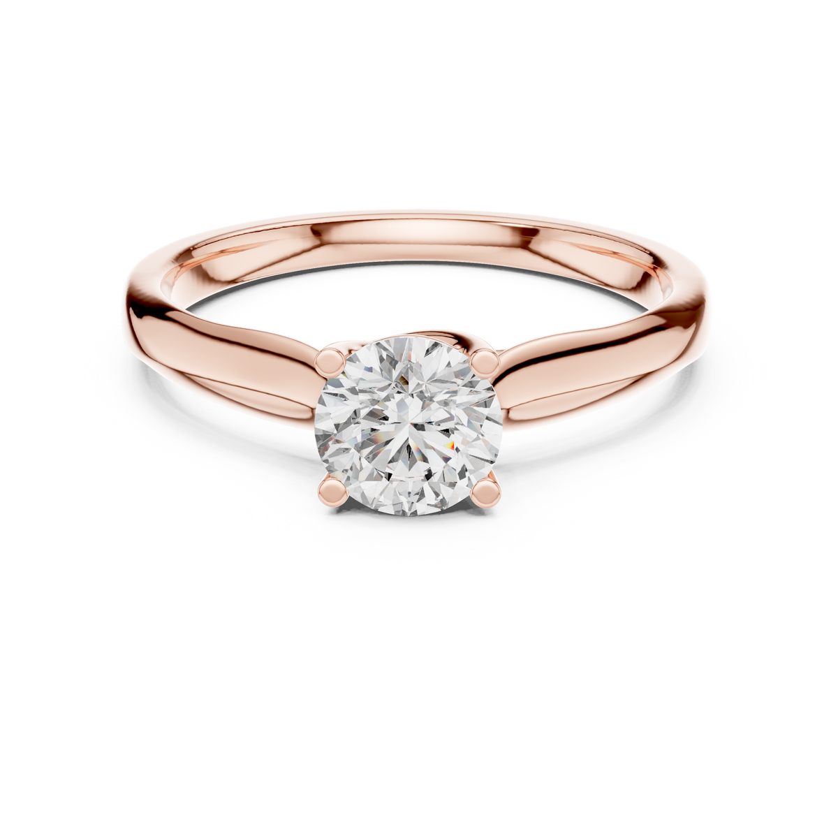Adeline Round Brilliant Lab Grown Diamond Cathedral Solitaire Engagement Ring