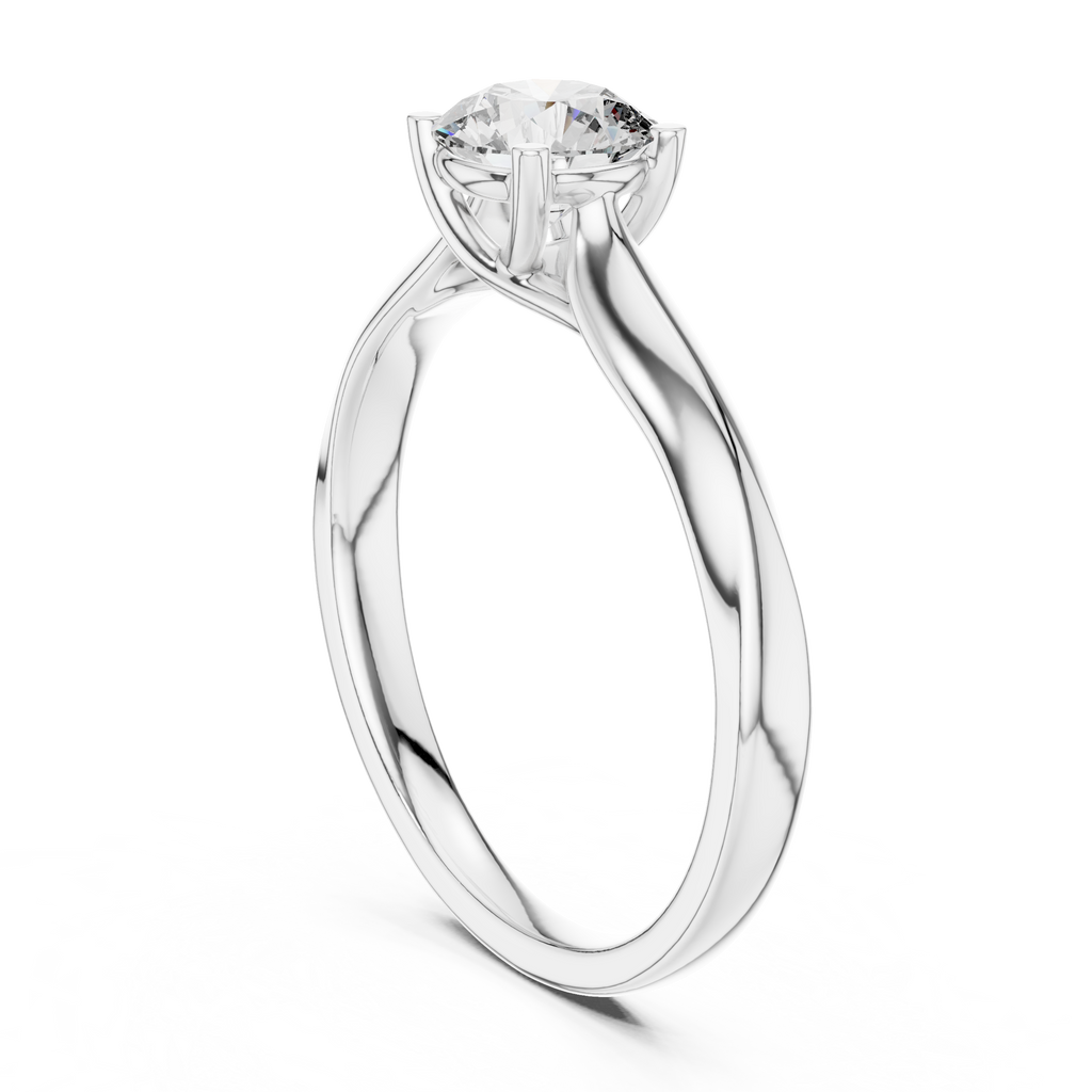 Adeline Round Brilliant Lab Grown Diamond Cathedral Solitaire Engagement Ring