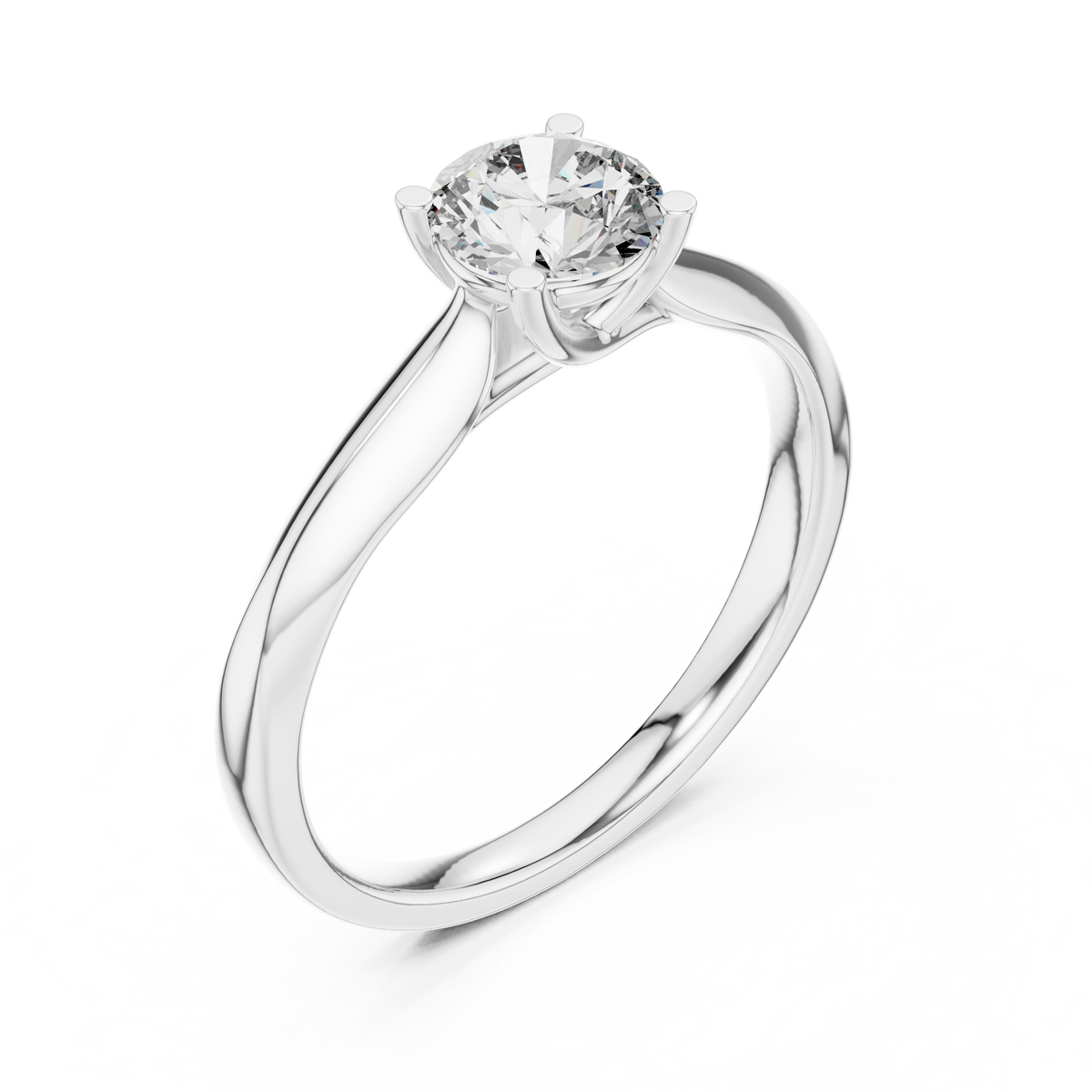 Adeline Round Brilliant Lab Grown Diamond Cathedral Solitaire Engagement Ring