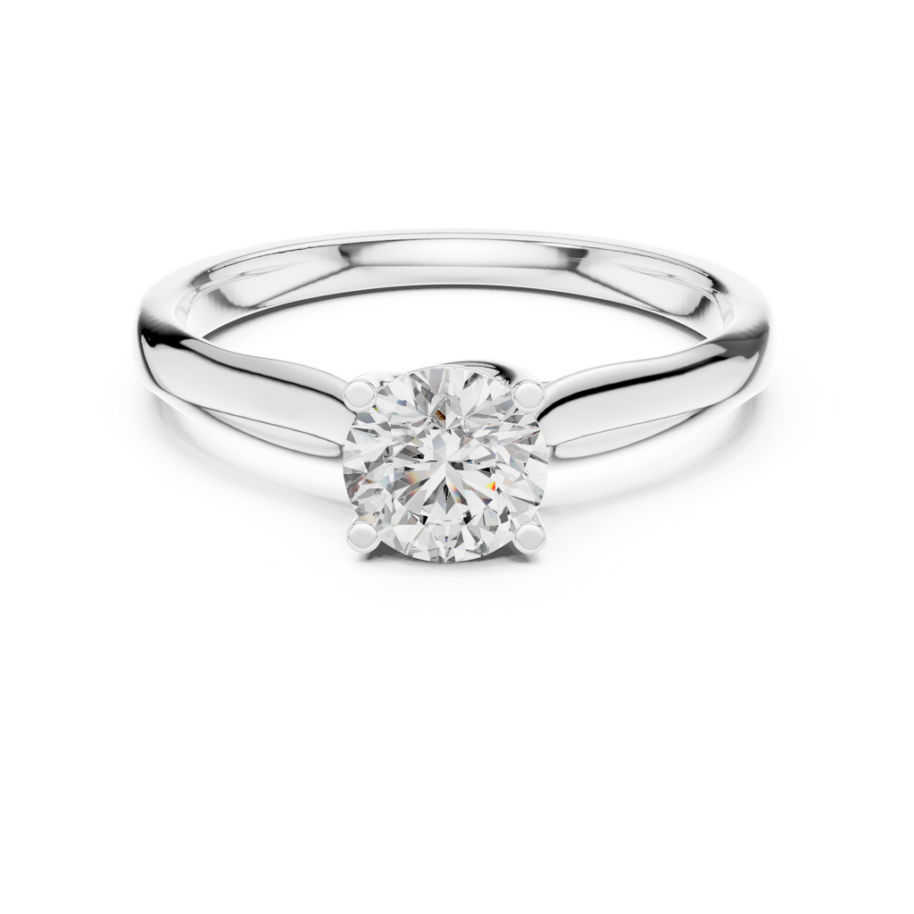 Adeline Round Brilliant Lab Grown Diamond Cathedral Solitaire Engagement Ring