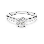 Adeline Round Brilliant Lab Grown Diamond Cathedral Solitaire Engagement Ring