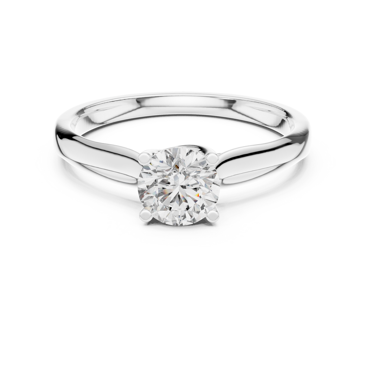 Adeline Round Brilliant Lab Grown Diamond Cathedral Solitaire Engagement Ring