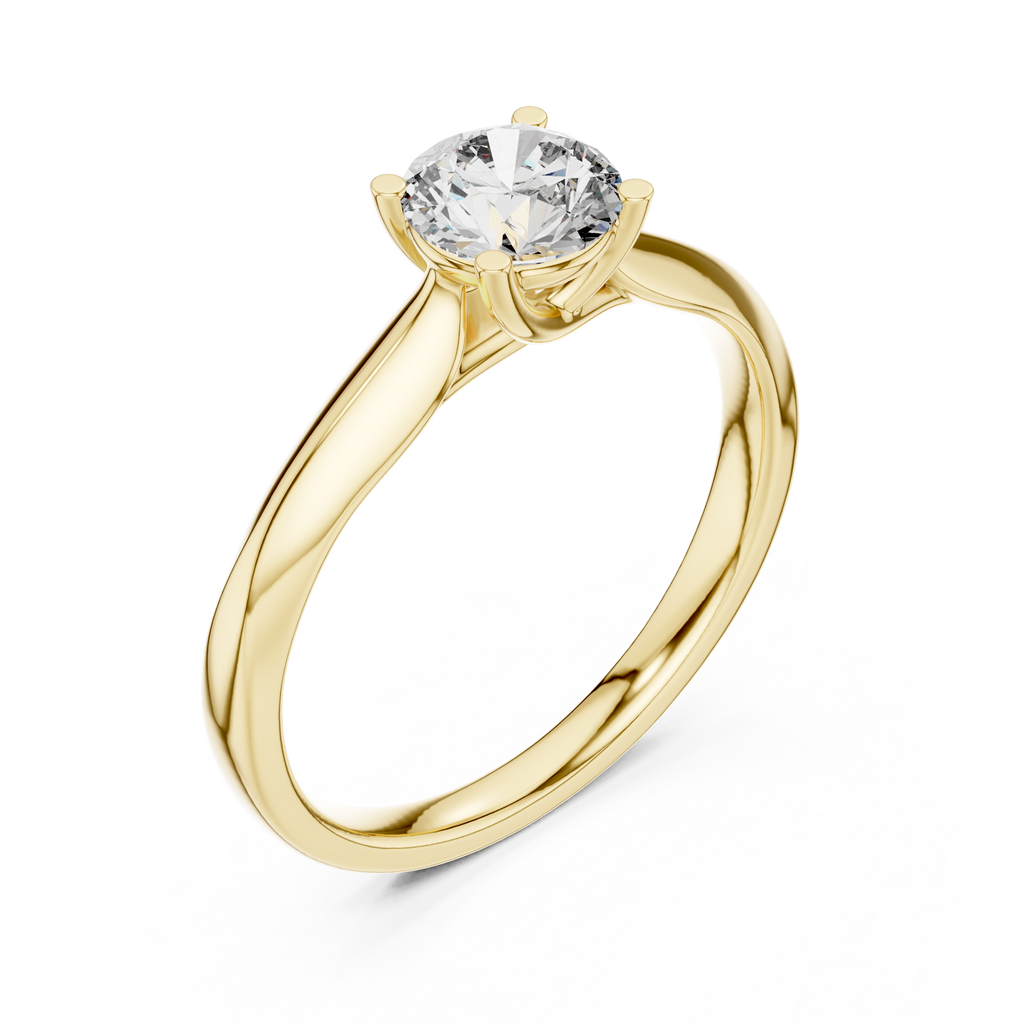 Adeline Round Brilliant Lab Grown Diamond Cathedral Solitaire Engagement Ring