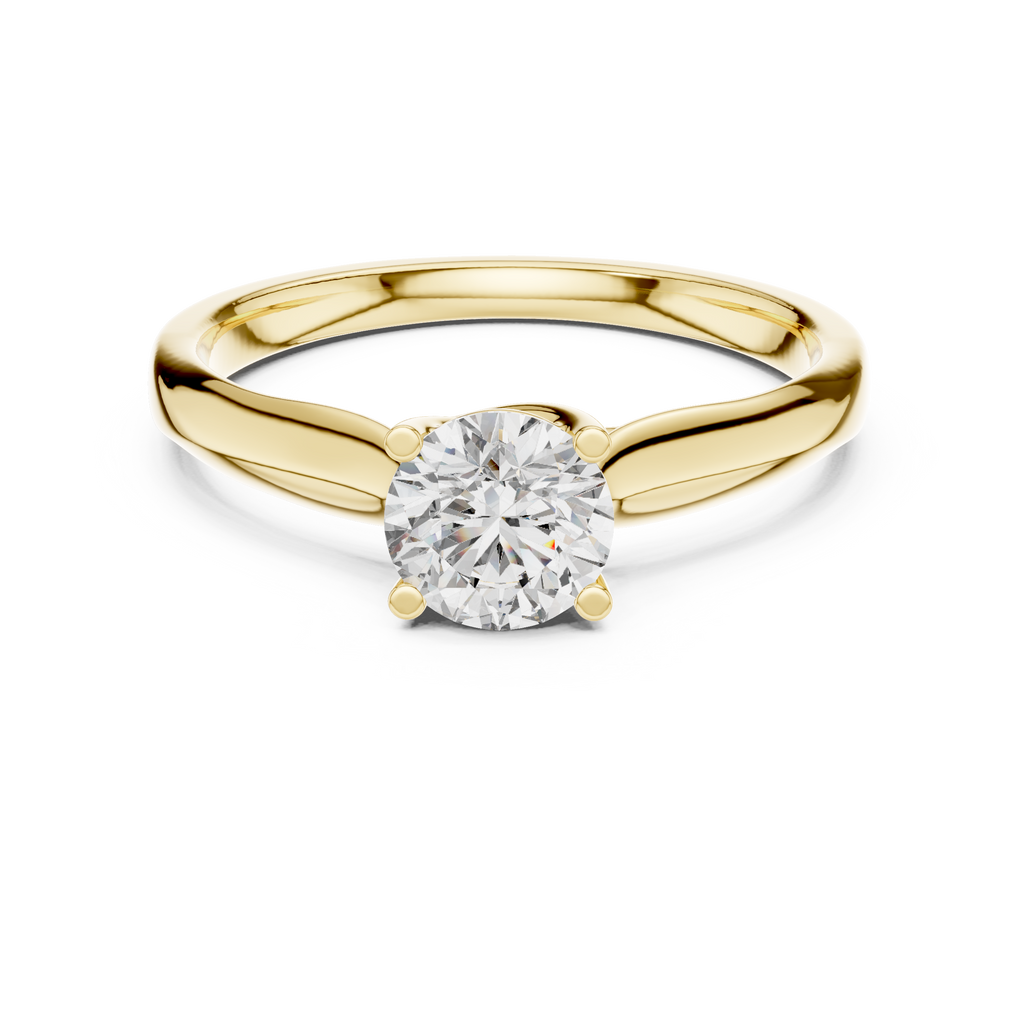 Adeline Round Brilliant Lab Grown Diamond Cathedral Solitaire Engagement Ring