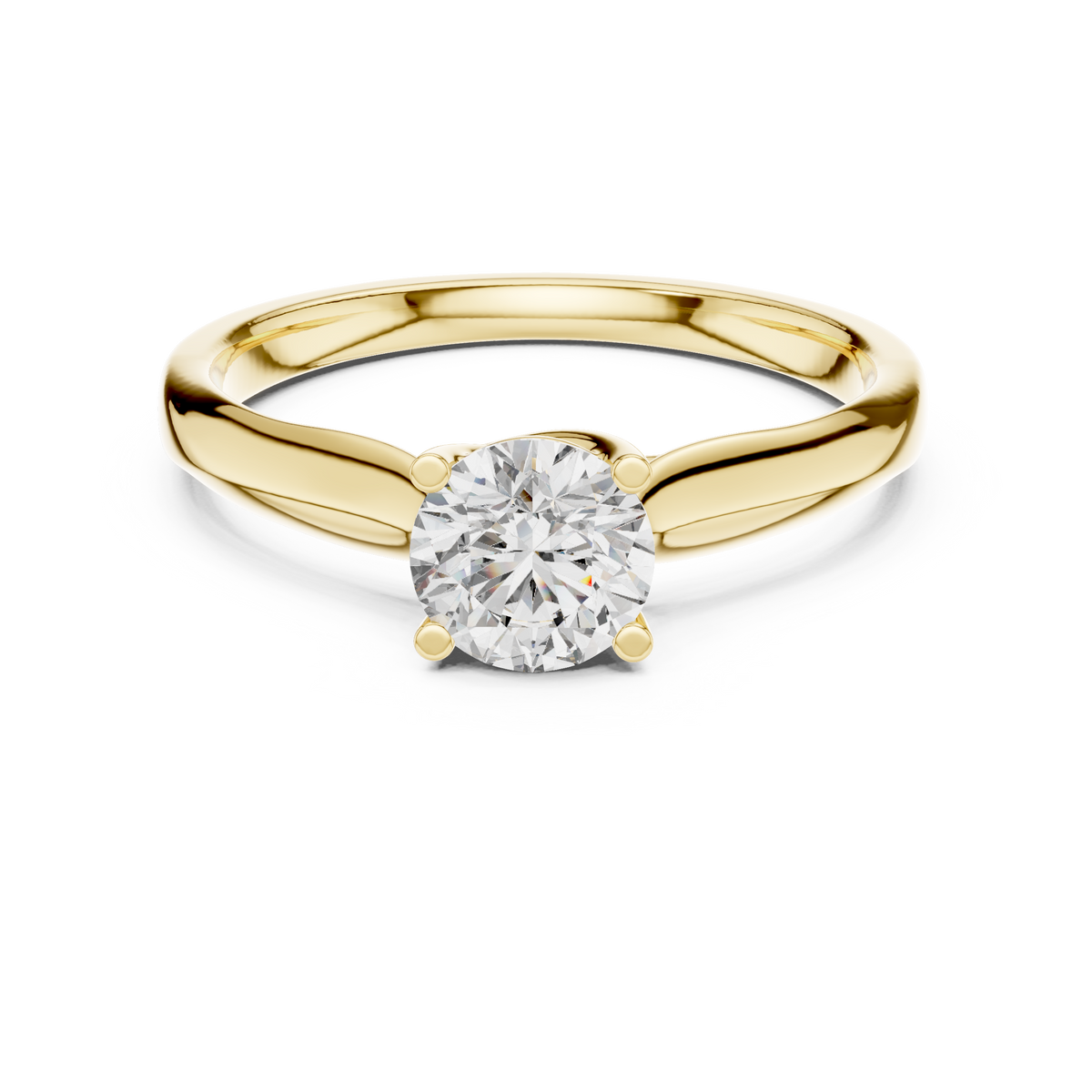 Adeline Round Brilliant Lab Grown Diamond Cathedral Solitaire Engagement Ring