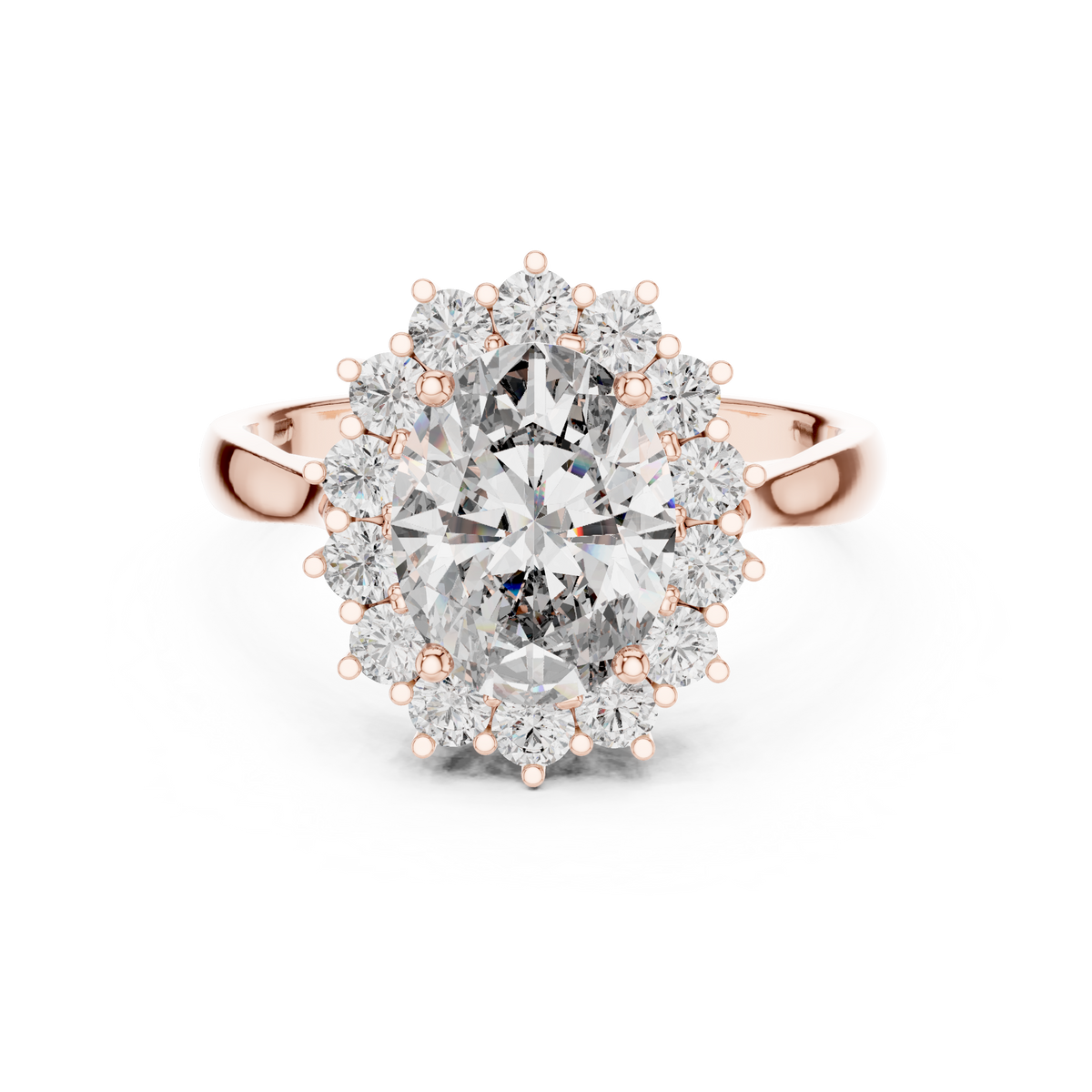Eleanor Oval Cut Lab Grown Diamond Cluster Halo Engagement Ring