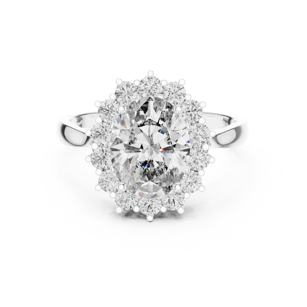 Eleanor Oval Cut Lab Grown Diamond Cluster Halo Engagement Ring