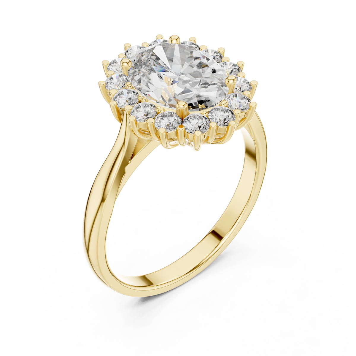Eleanor Oval Cut Lab Grown Diamond Cluster Halo Engagement Ring