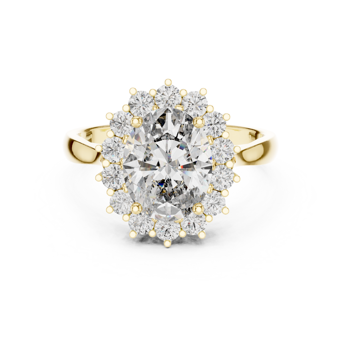 Eleanor Oval Cut Lab Grown Diamond Cluster Halo Engagement Ring
