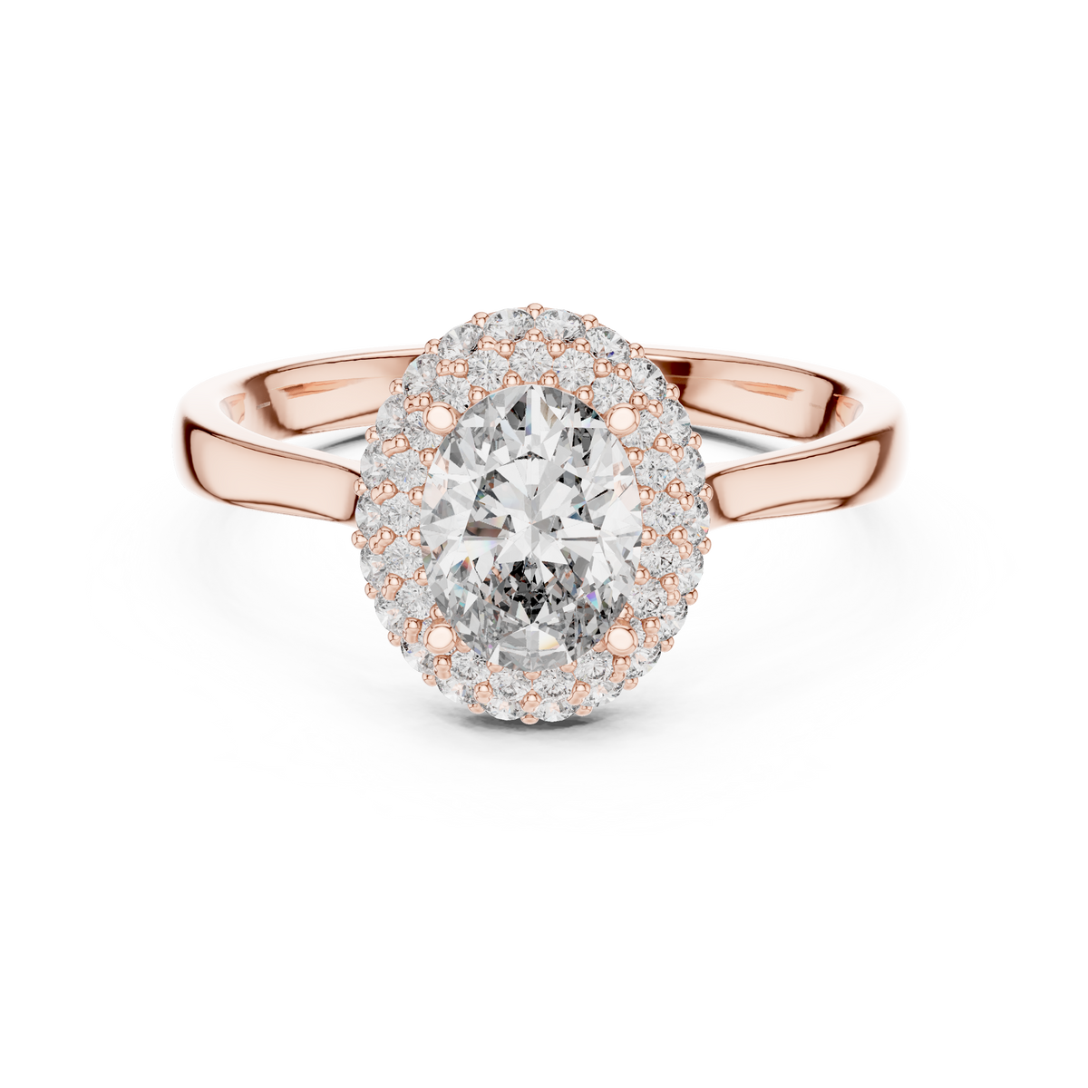 Beatrice Oval Cut Lab Grown Diamond Double Halo Engagement Ring