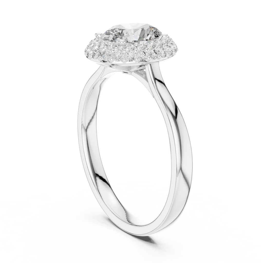 Beatrice Oval Cut Lab Grown Diamond Double Halo Engagement Ring