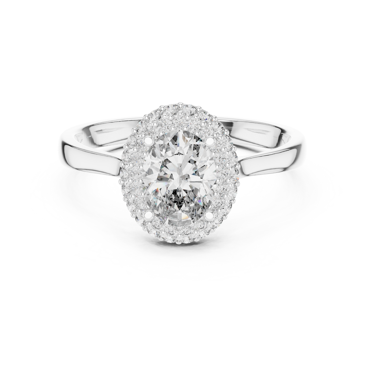 Beatrice Oval Cut Lab Grown Diamond Double Halo Engagement Ring
