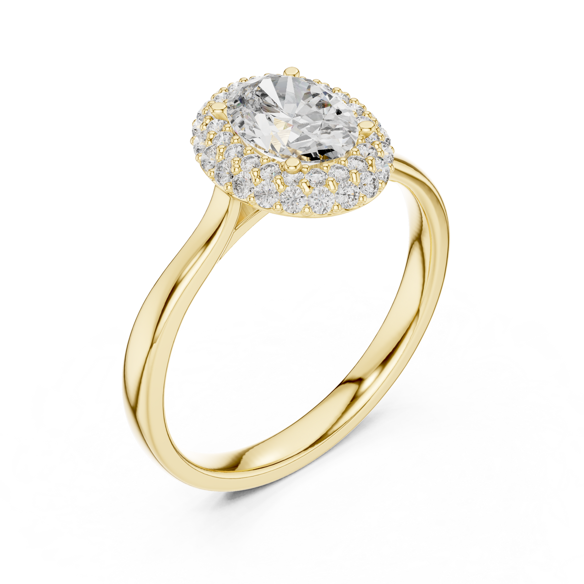 Beatrice Oval Cut Lab Grown Diamond Double Halo Engagement Ring