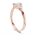 Cassiopeia Emerald Cut Lab Grown Diamond Three Stone Engagement Ring