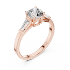 Arabelle Cushion Cut Lab Grown Diamond Three Stone Engagement Ring