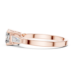 Arabelle Cushion Cut Lab Grown Diamond Three Stone Engagement Ring