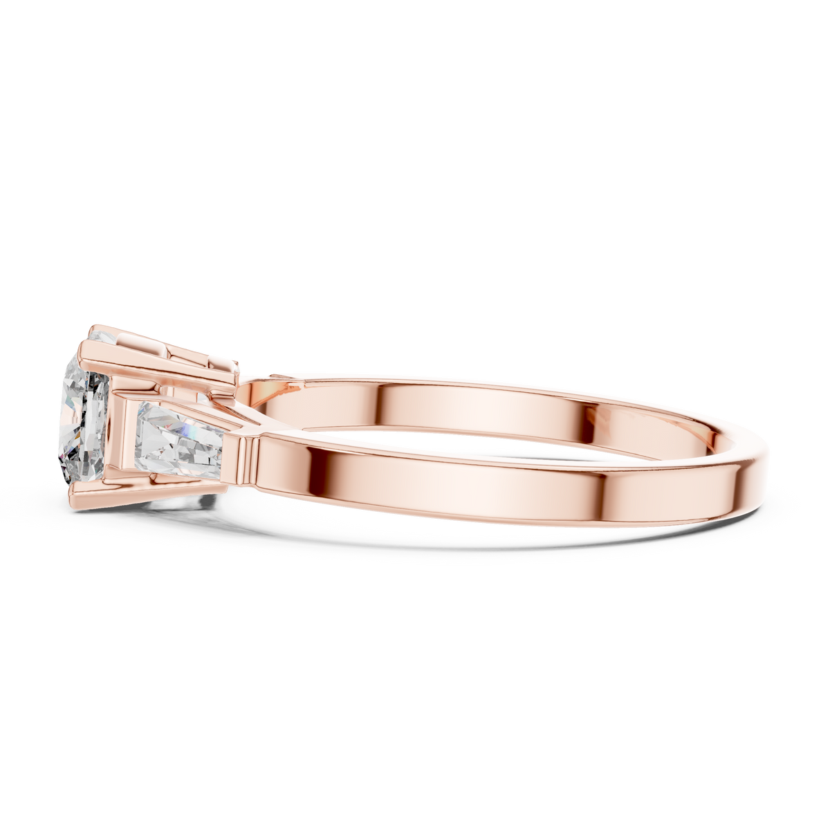 Arabelle Cushion Cut Lab Grown Diamond Three Stone Engagement Ring