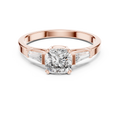 Arabelle Cushion Cut Lab Grown Diamond Three Stone Engagement Ring