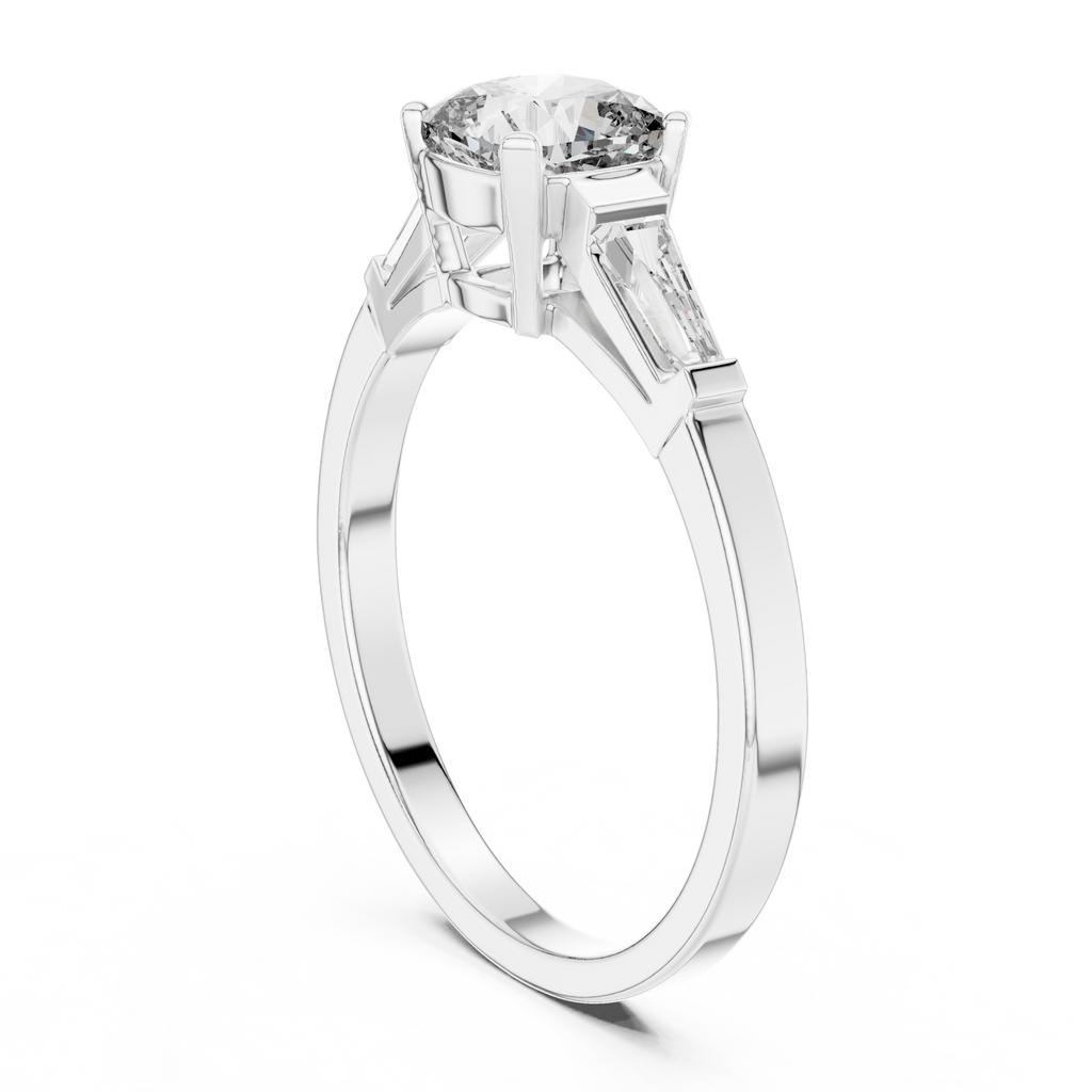 Arabelle Cushion Cut Lab Grown Diamond Three Stone Engagement Ring