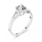 Arabelle Cushion Cut Lab Grown Diamond Three Stone Engagement Ring