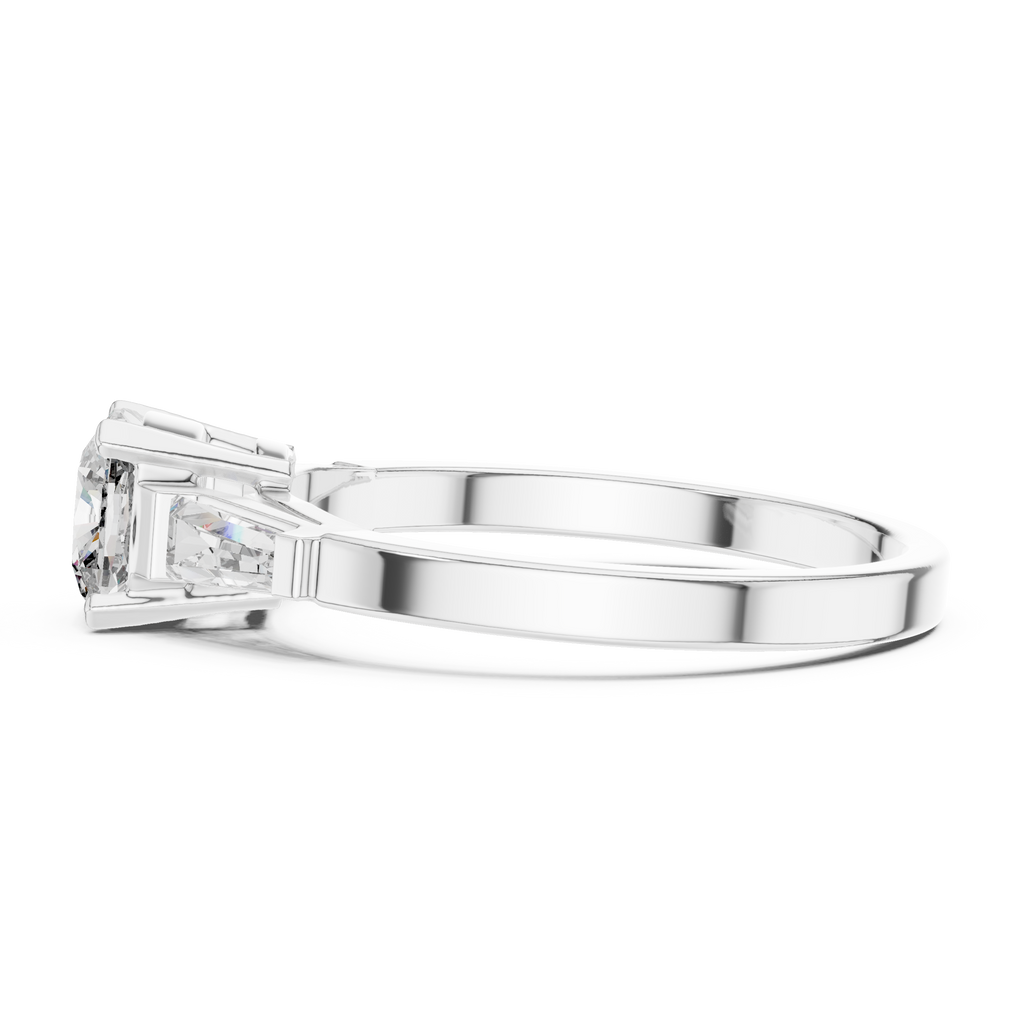 Arabelle Cushion Cut Lab Grown Diamond Three Stone Engagement Ring