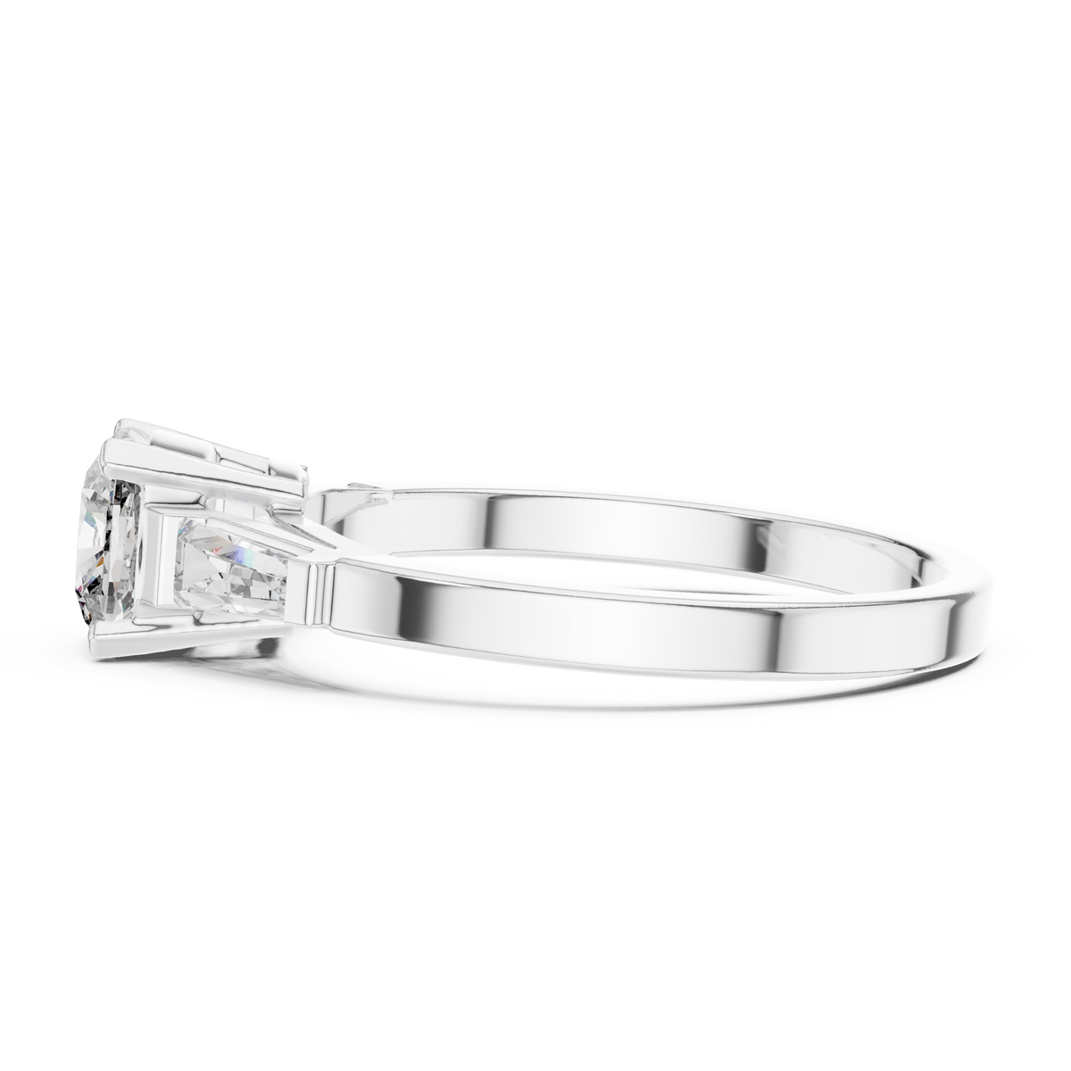Arabelle Cushion Cut Lab Grown Diamond Three Stone Engagement Ring