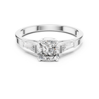 Arabelle Cushion Cut Lab Grown Diamond Three Stone Engagement Ring