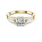 Arabelle Cushion Cut Lab Grown Diamond Three Stone Engagement Ring