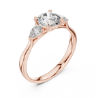 Rosalind Round Brilliant Lab Grown Diamond Trilogy Engagement Ring