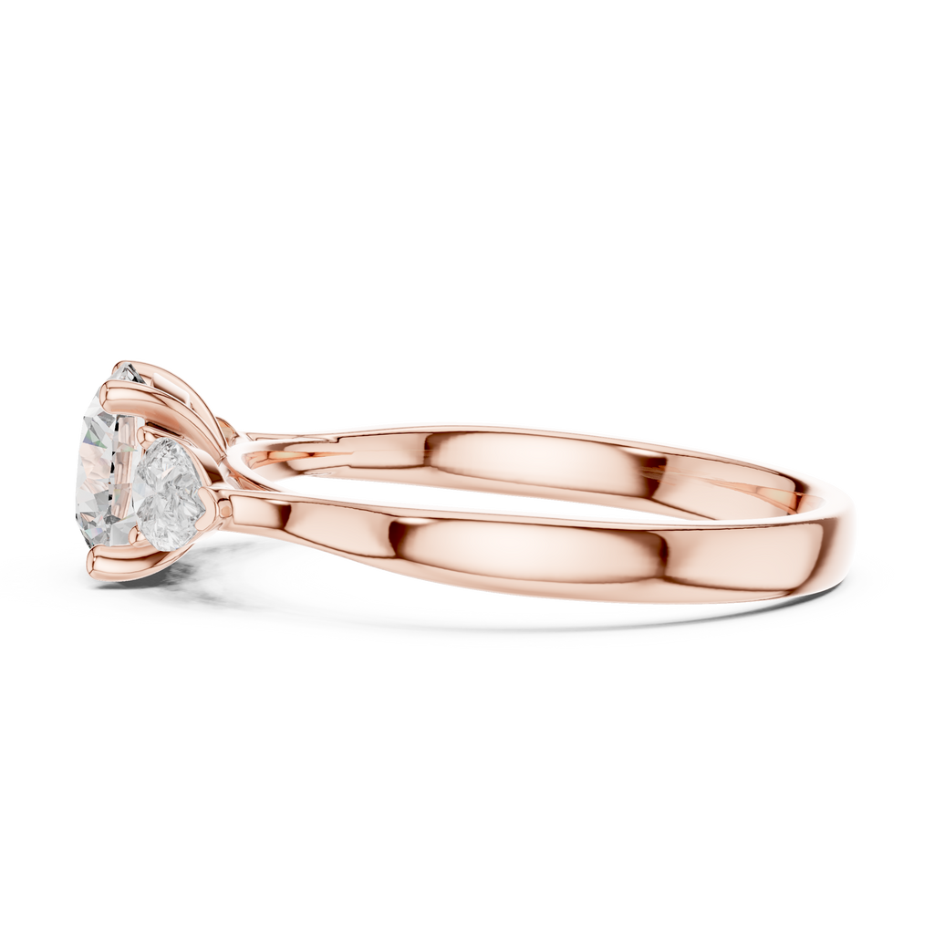 Rosalind Round Brilliant Lab Grown Diamond Trilogy Engagement Ring