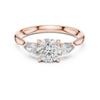 Rosalind Round Brilliant Lab Grown Diamond Trilogy Engagement Ring