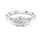 Rosalind Round Brilliant Lab Grown Diamond Trilogy Engagement Ring