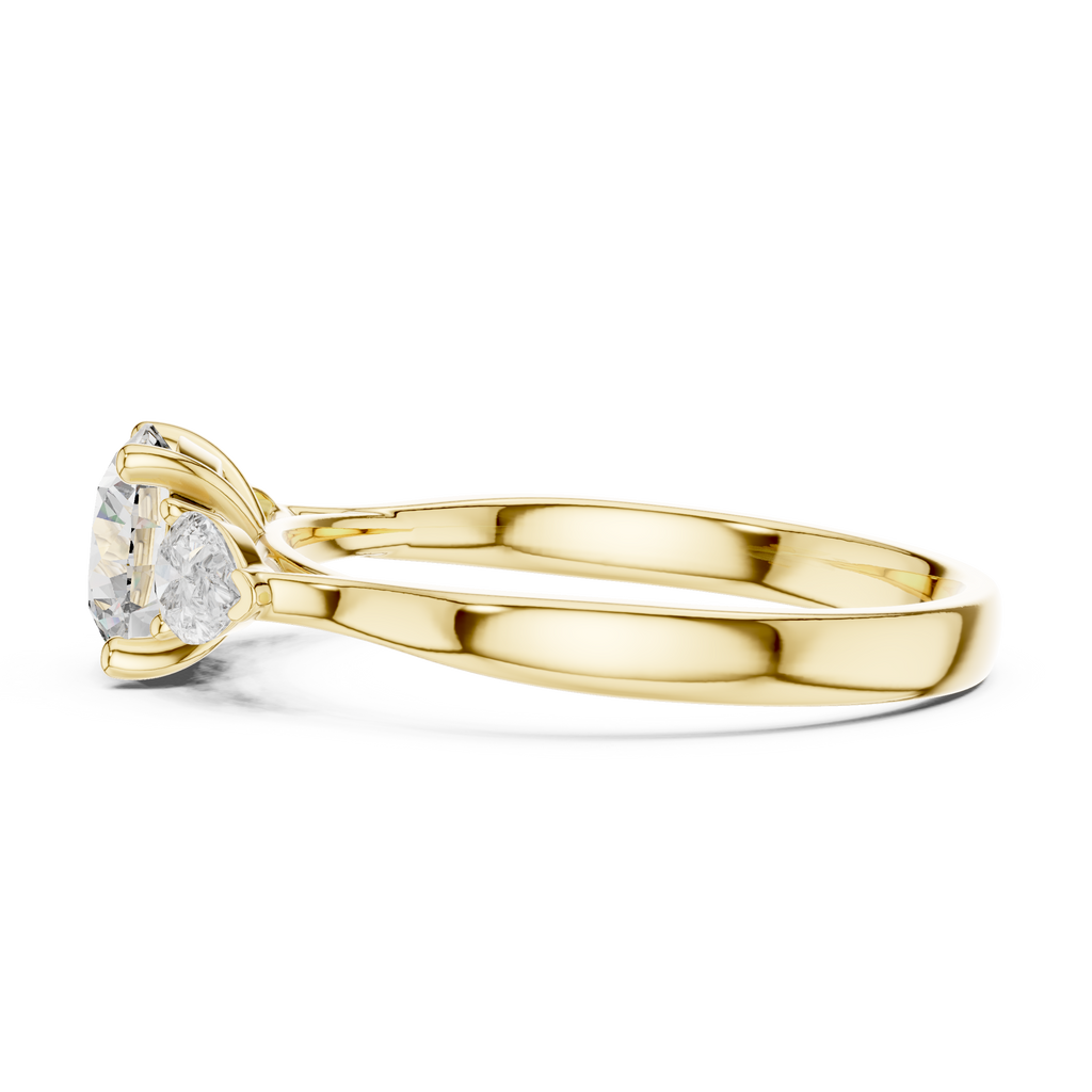 Rosalind Round Brilliant Lab Grown Diamond Trilogy Engagement Ring