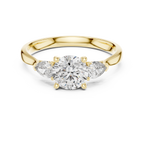 Rosalind Round Brilliant Lab Grown Diamond Trilogy Engagement Ring