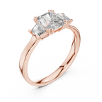Genevieve Radiant Cut Lab Grown Diamond Three Stone Engagement Ring