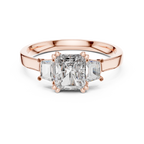 Genevieve Radiant Cut Lab Grown Diamond Three Stone Engagement Ring