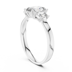 Genevieve Radiant Cut Lab Grown Diamond Three Stone Engagement Ring