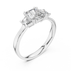 Genevieve Radiant Cut Lab Grown Diamond Three Stone Engagement Ring