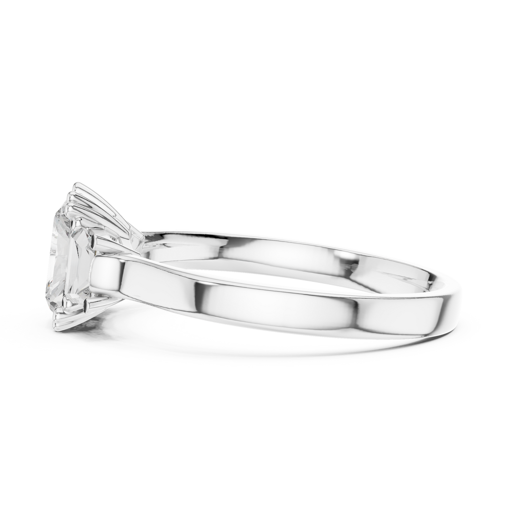 Genevieve Radiant Cut Lab Grown Diamond Three Stone Engagement Ring