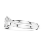 Genevieve Radiant Cut Lab Grown Diamond Three Stone Engagement Ring