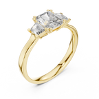 Genevieve Radiant Cut Lab Grown Diamond Three Stone Engagement Ring