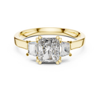 Genevieve Radiant Cut Lab Grown Diamond Three Stone Engagement Ring