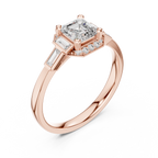 Dorothea Asscher Cut Lab Grown Diamond Art Deco Engagement Ring