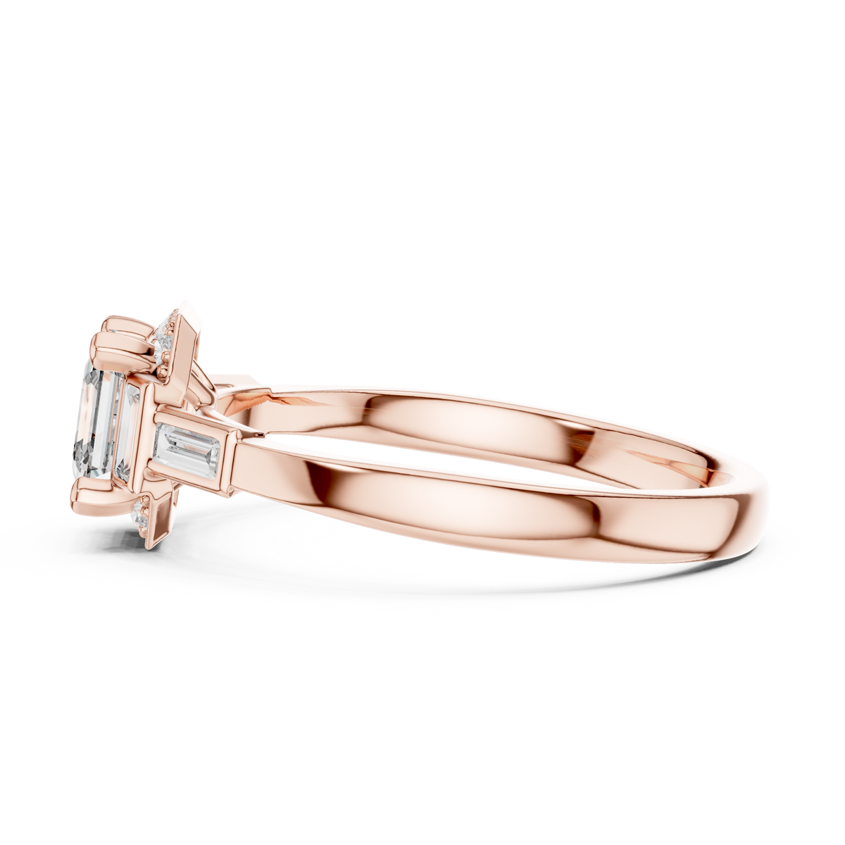 Dorothea Asscher Cut Lab Grown Diamond Art Deco Engagement Ring