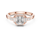 Dorothea Asscher Cut Lab Grown Diamond Art Deco Engagement Ring