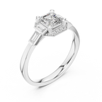 Dorothea Asscher Cut Lab Grown Diamond Art Deco Engagement Ring