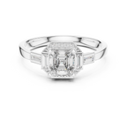 Dorothea Asscher Cut Lab Grown Diamond Art Deco Engagement Ring